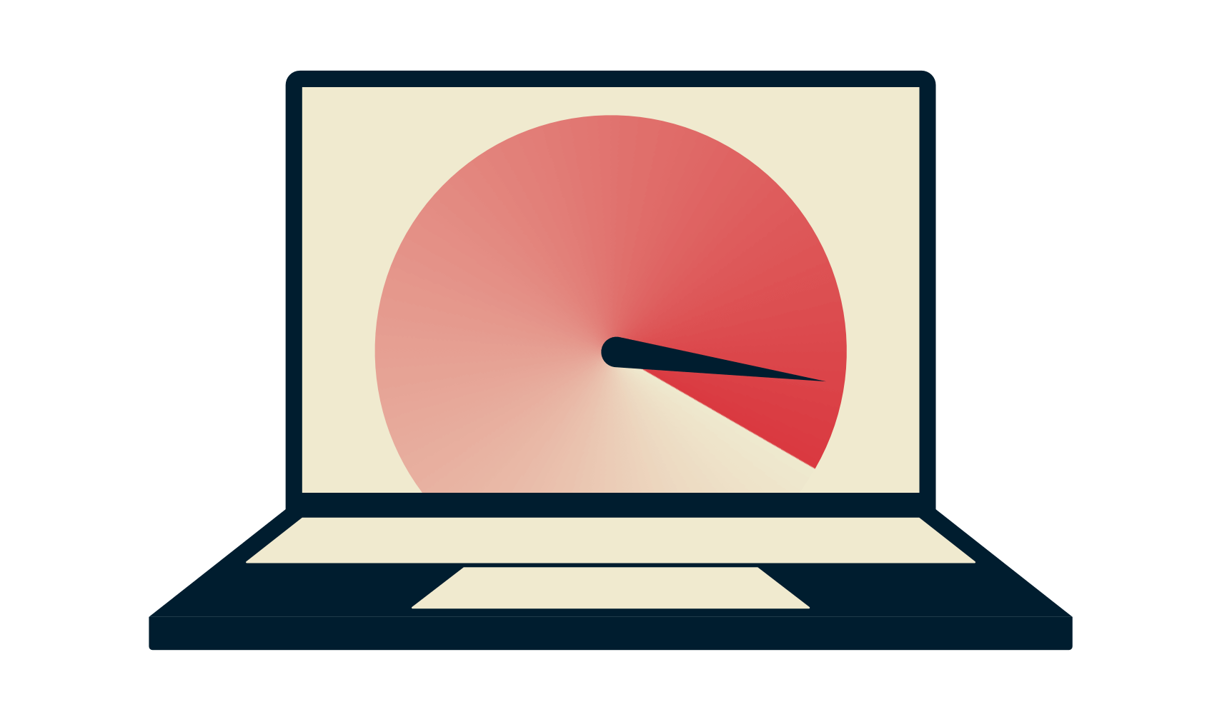 Un laptop cu un vitezometru