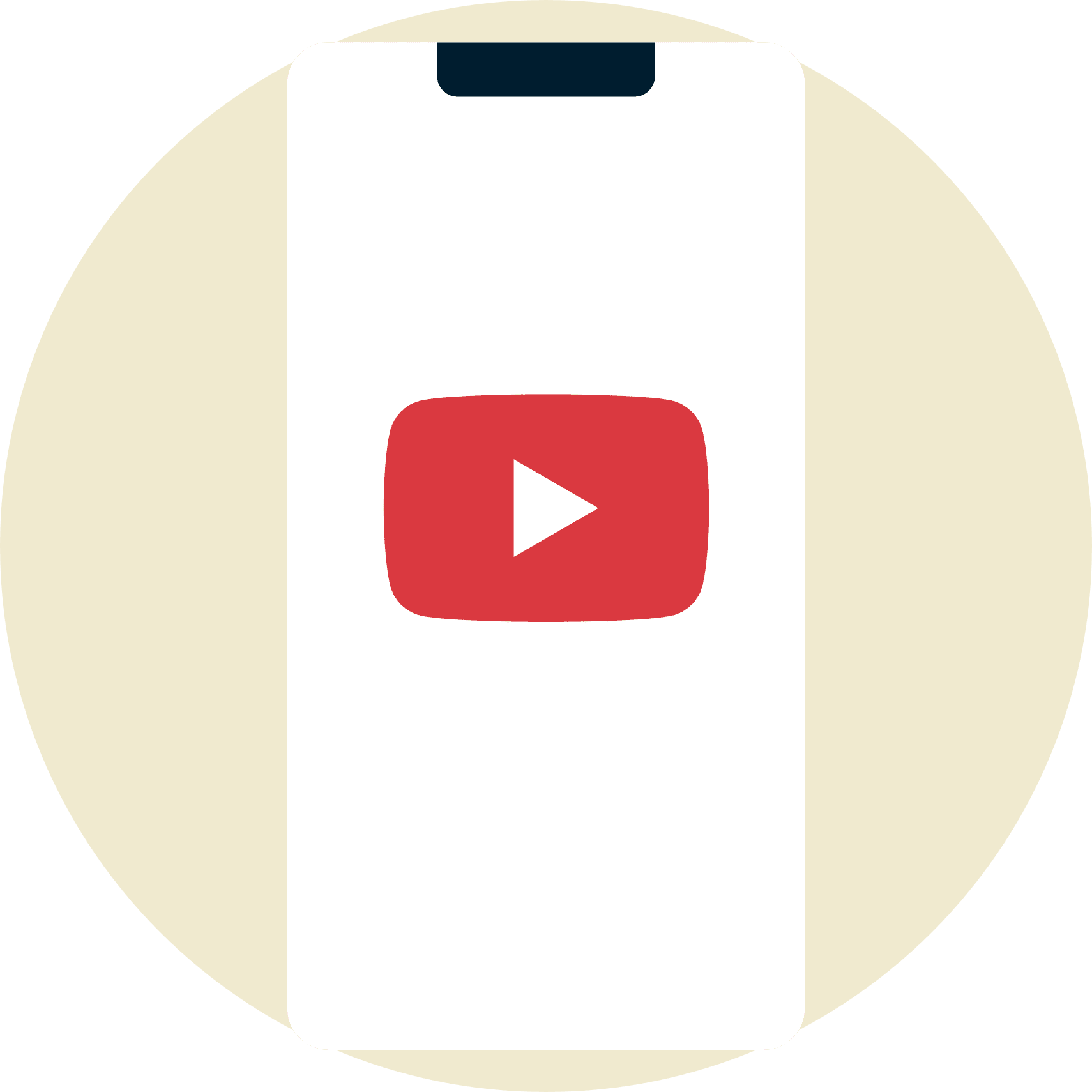 YouTube-logoet p&aring; en mobilenhed.